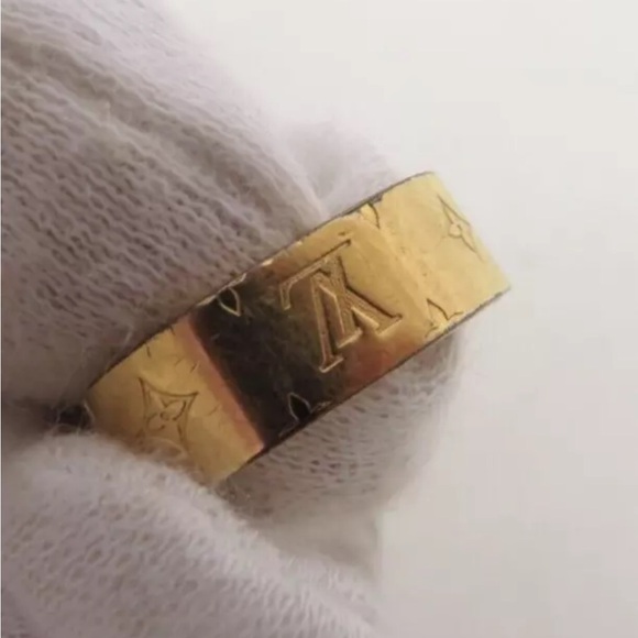 LOUIS VUITTON Nanogram Gold & Silver Ring - Size Small - Picture 9 of 14